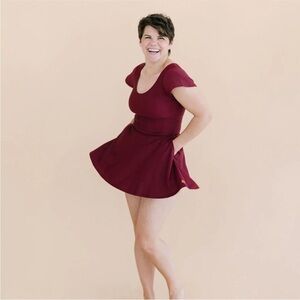 HONEYMARK swimsuit pepper dress top in wine burgundy